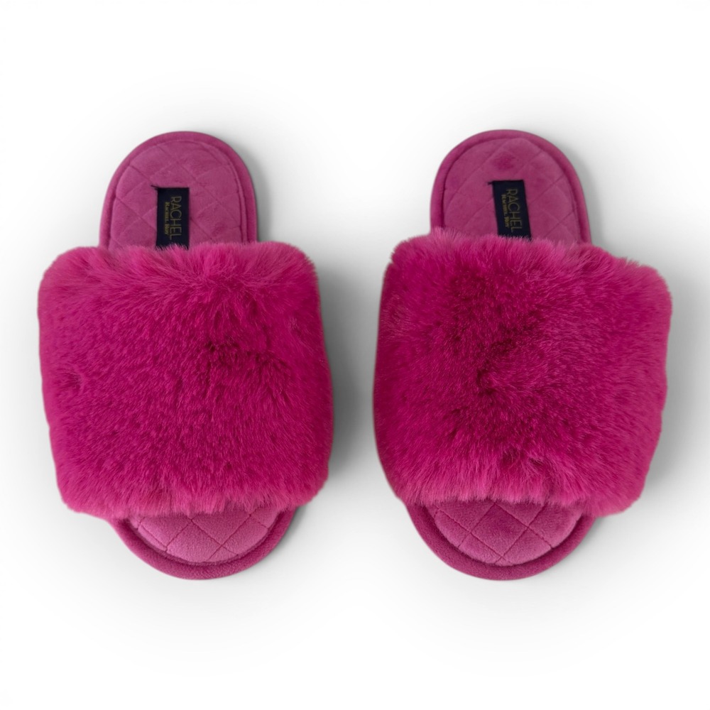 Rachel Rachel Roy Womens Magenta Pink Faux Fur Slide Slippers Size S 5-6